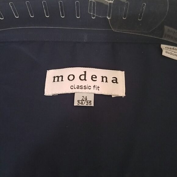 MEN'S NAVY X SIZE DRESS SHIRT BY MODENA 24X34-35 - Picture 3 of 3
